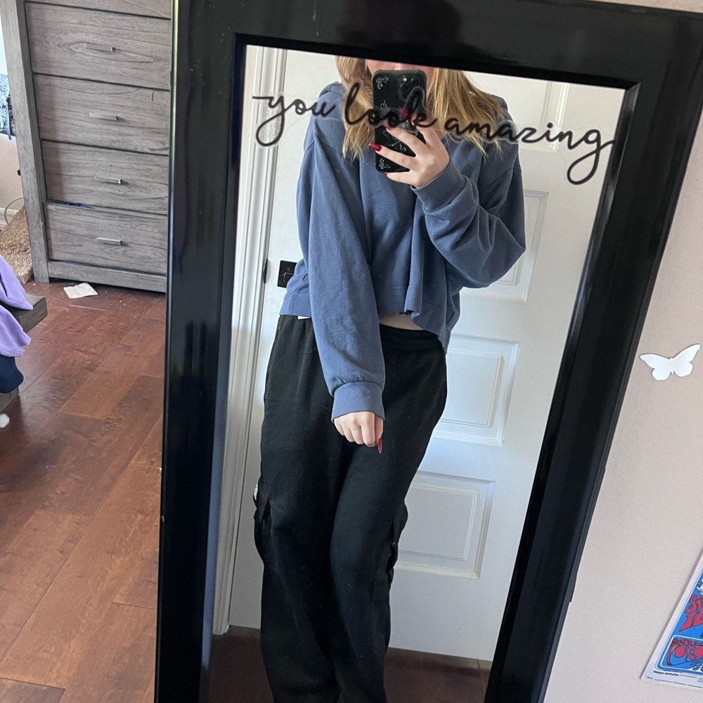 Levi’s cropped blue womens zip up